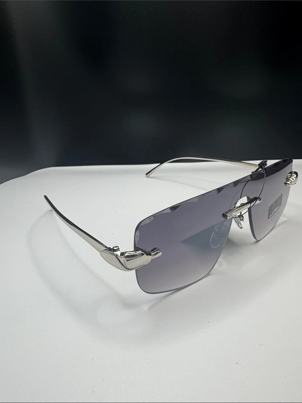 Purple Gradient Rimless Sunglasses - Stylish Men’s Shades